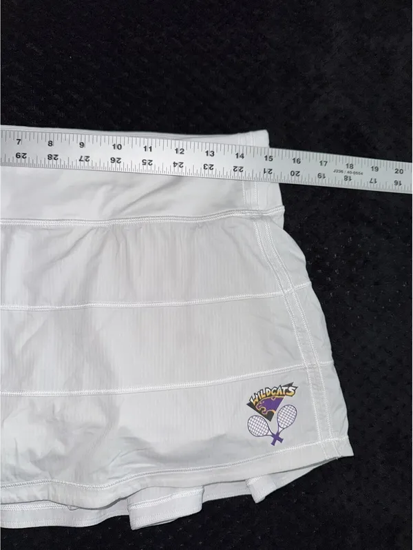 Lululemon Pace Rival Skirt II Regular Wildcats Logo Stretch White Size 6 - Image 9