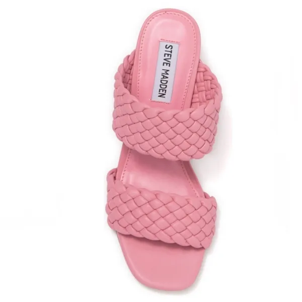 Steve‎ Madden Daphne Braided Double Strap Block Heel Sandals in Bubblegum Pink 9 - Image 10