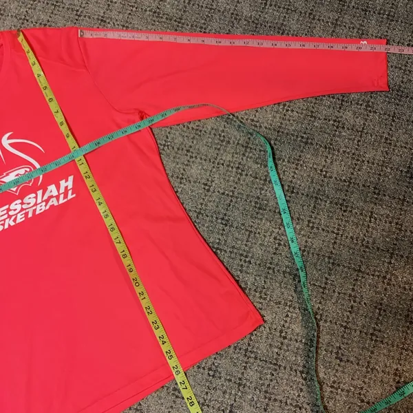 Badger Sport Coral Pink Orange Messiah Basketball Athletic Long Sleeve Top * L - Image 4