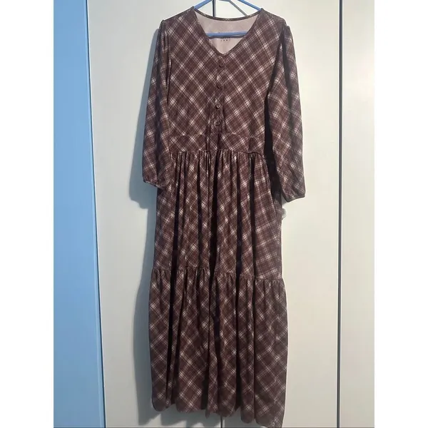 Super Cute Dresses Ringger plaid Tyrian Tyne plum dress - Image 3