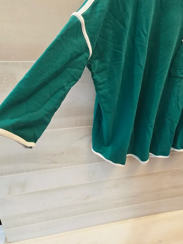 {XS/S} Tuckernuck Tnuck Sport Green And White Terry Farah Pullover Top - Image 5