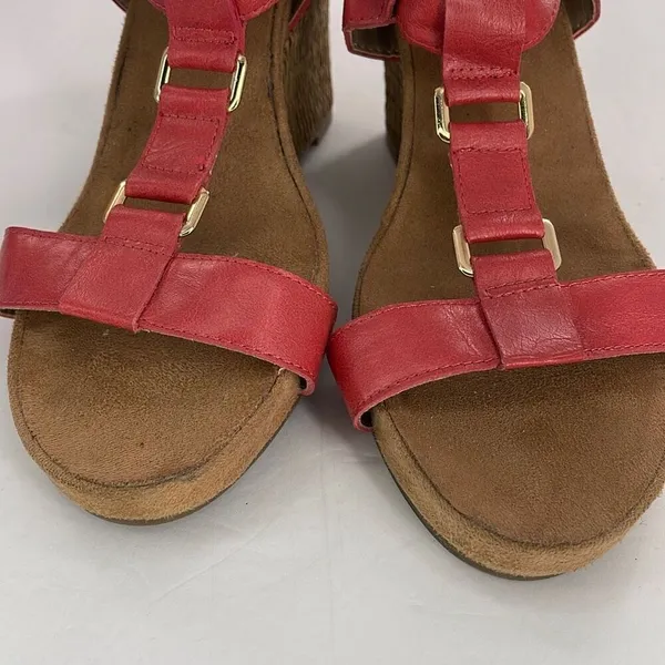 A2 by Areosoles size 8 red strappy wedge sandals - Image 3