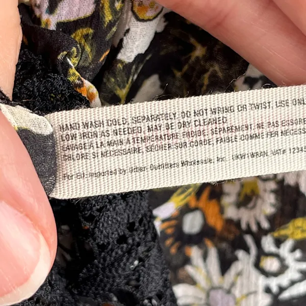 Free People Intimately Say It To Me Floral Print Bodysuit Black Combo Size XS - Image 13