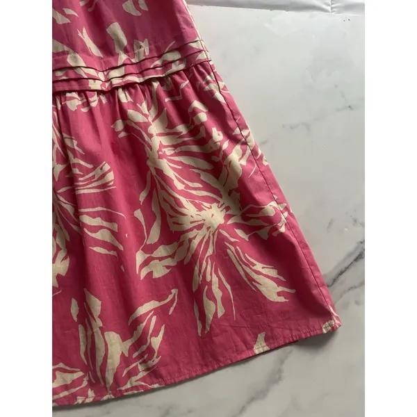 Jodifl Pink Floral Maxi Dress Puff Sleeve Sz Small Tiered Boho Cottage core chic - Image 9