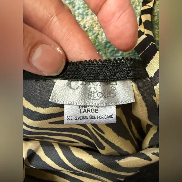NOS vintage Y2K Cinema Etoile Intimates zebra print lace trim cami, size large - Image 13