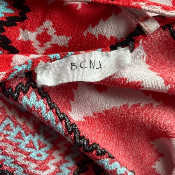 BCNU Geometric Print Sleeveless Mini Dress Medium Pink - Image 5
