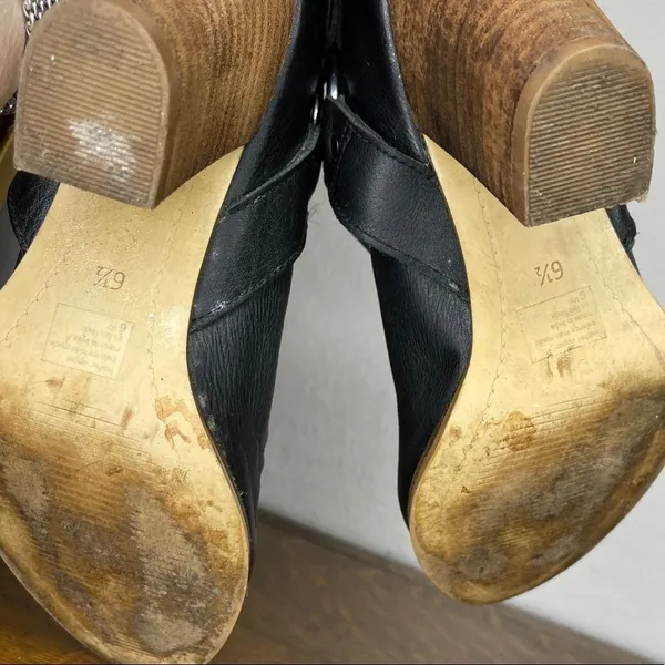 Leather Booties‎ Black Size 6.5 - Image 4