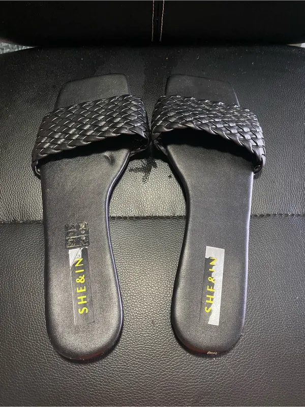 Shein Black Braided Slide Sandals Size 42/11 US - Image 4