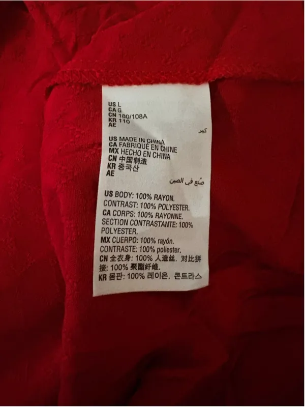 Style & Co Medley Muse Red Textured Long Sleeve Blouse Size L (22” PTP) NWT - Image 7