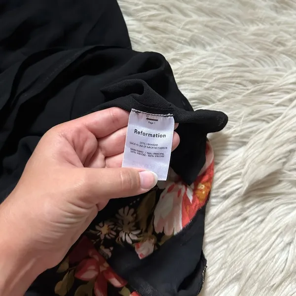 REFORMATION Emmeline Black Floral Mini Dress - Image 5
