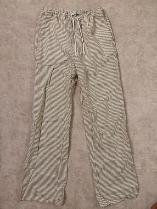 Love Tree Tan and White Striped Linen Pants - Image 2