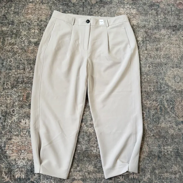 NWT Abercrombie & Fitch Sloane Pant Barrel Pleated Tapered Ankle Trouser 34 18R - Image 2