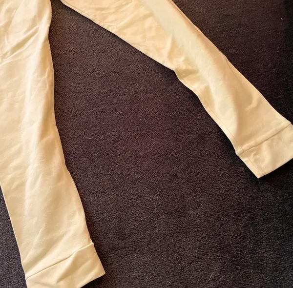 Vintage Carushka Bodywear Pastel Yellow Low-Mid Rise Cuffed Tights/ Leggings Cuffed - Image 4