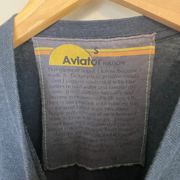 Aviator Nation Bolt Cropped T-Shirt Womens Size Small Short Sleeve Dark Grey - Image 3