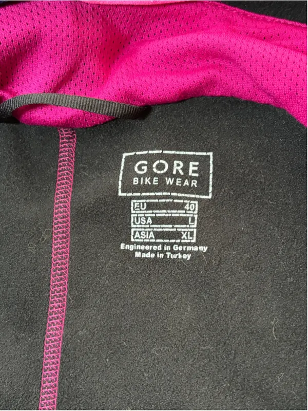 Women's Gore Bike Wear Pink & Black Hooded Cycling Jacket Size Lg - Image 7