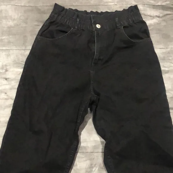 Zara black elastic waist jeans size medium - Image 5