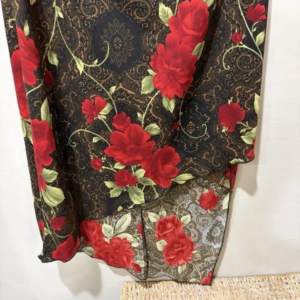 Vintage 90s Y2K Goth Fairy California Concepts dress asymmetrical Medium Floral‎ - Image 3