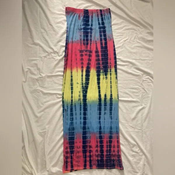 Heart & Hips Bodycon Tie-Dye Maxi Tube Dress Size Large - Image 6