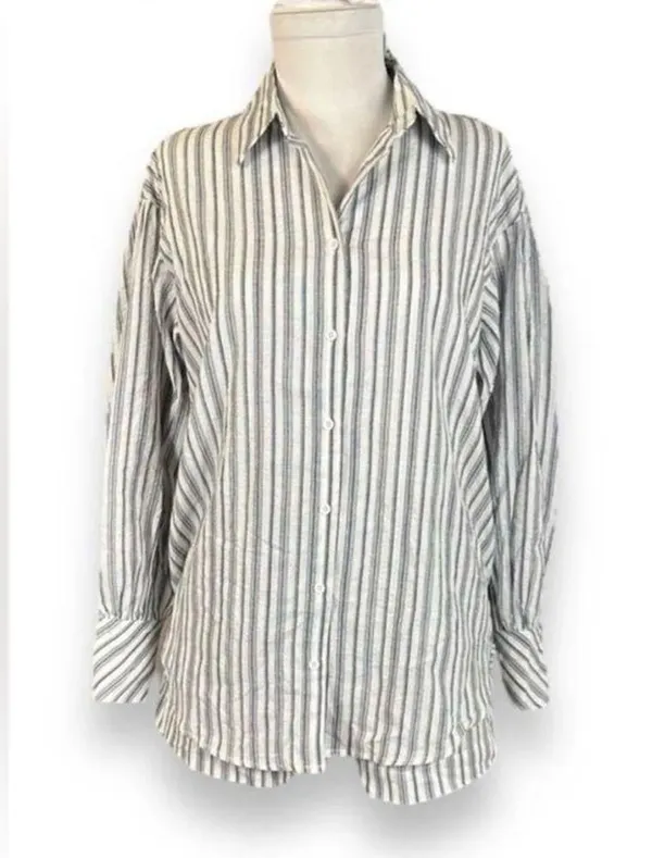 Commence Navy and White Striped Shirt - Image 5
