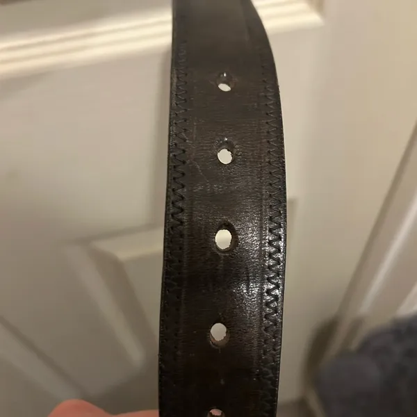 GAP Dark Leather Belt with large pin buckle  - size 28 - Image 3