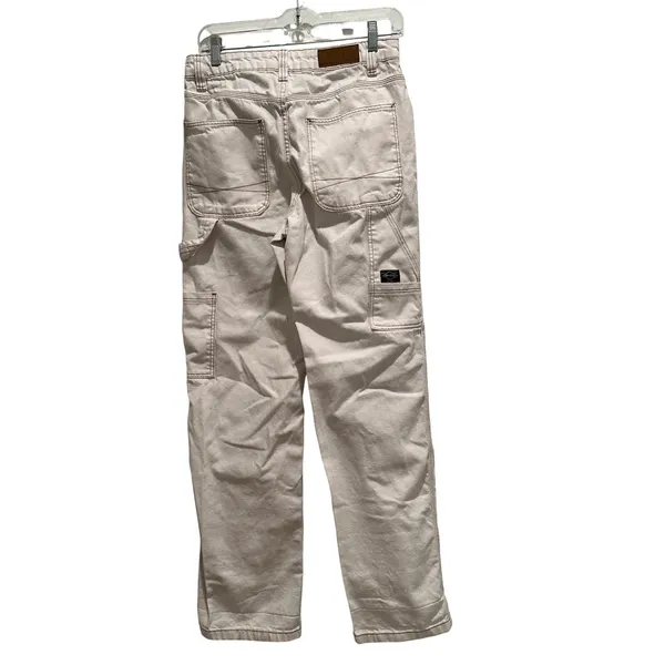 Bershka Womens Straight Leg Carpenter Pants Off White Denim Utility 4‎ Gorpcore - Image 2