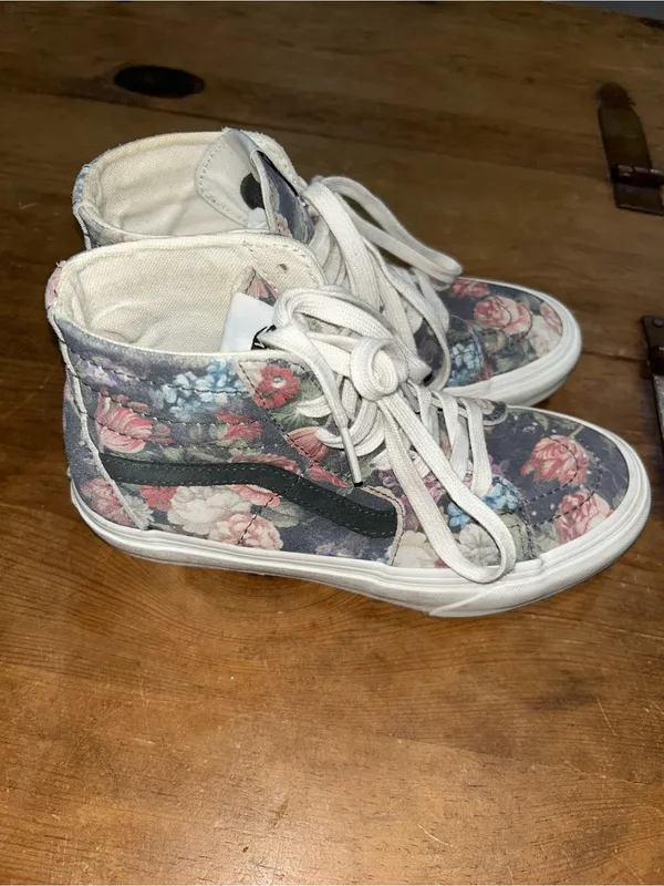 Vans Sk8-Hi Women’s Floral High Top Sneakers Black Multi Size 6 - Image 4