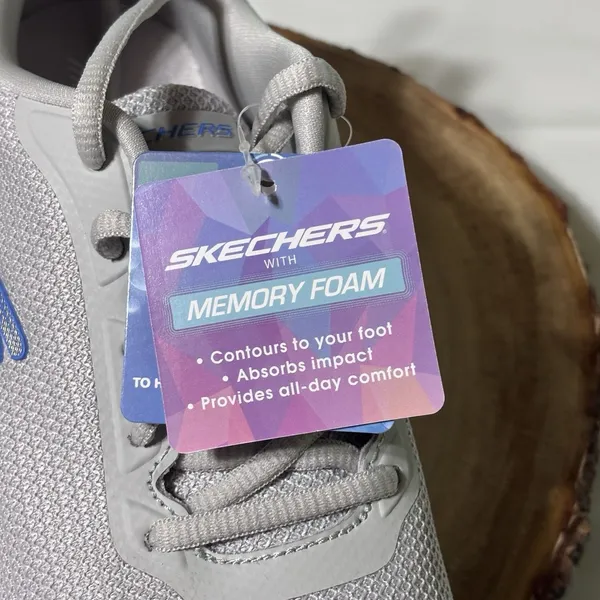 Skechers Women's Memory Foam Gray Athletic Walking Sneakers Shoes Size 7.5 NWT S - Image 10