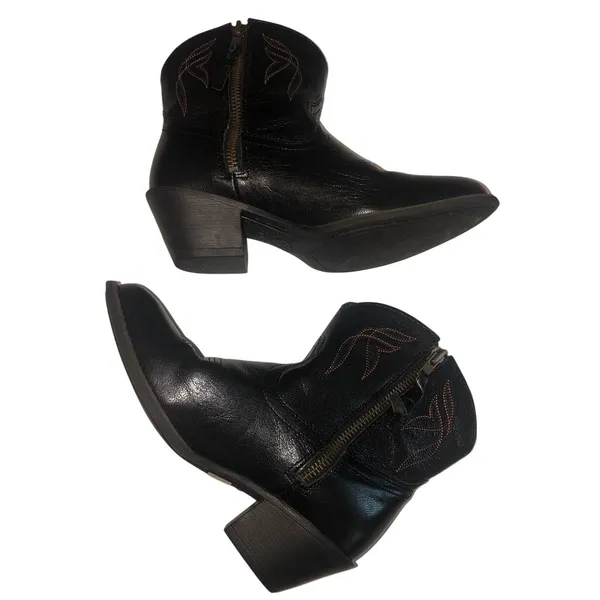 Ariat Darlin Western Booties Size 7 Old Black Round Toe Cowgirl Country Chic - Image 5