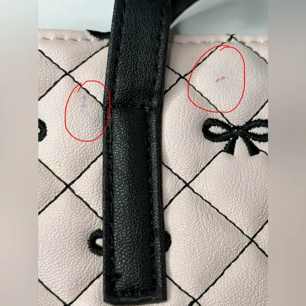 Luv Betsey By Betsey Johnson Pink Black Large Bag Bows Tote Quilted Y2K‎ Quirky - Image 9