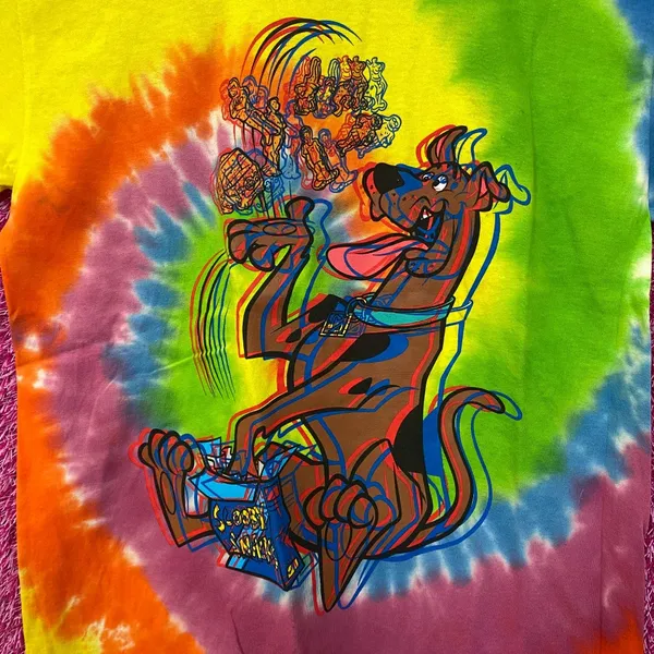 Scooby Doo Scooby Snacks tiedye Tshirt size medium - Image 2