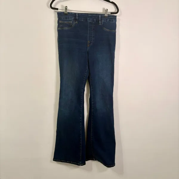 Good American Pull On Indigo Flare Jeans Sz L - Image 2