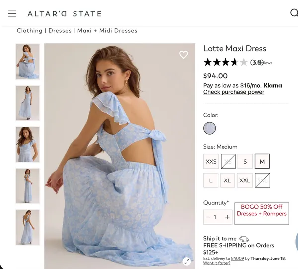 Altar'd State Dress Blue Floral - Image 5