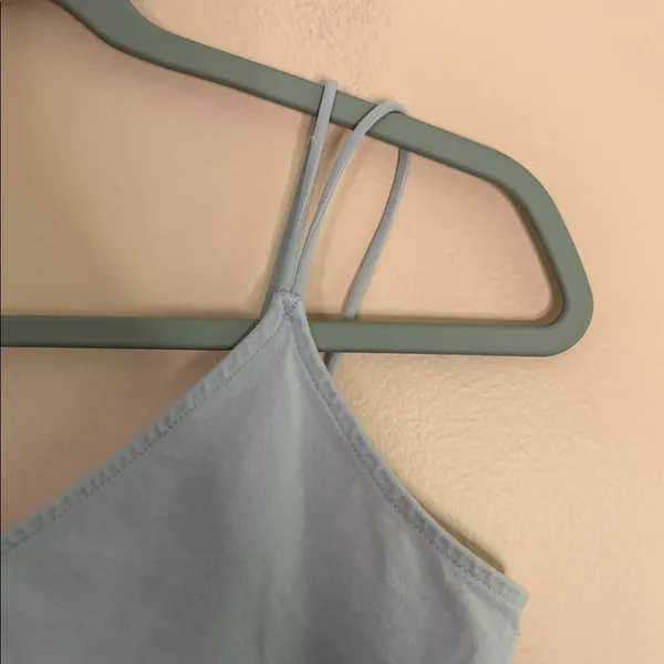 American Eagle Pale Blue Scoop Neck Bodysuit with Double Straps - Image 3
