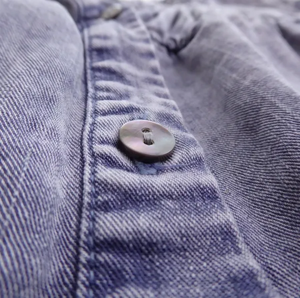 Rails Camille Blouse XS Sapphire Acid Wash Tencel Linen Ruffle Collar Top - Image 5