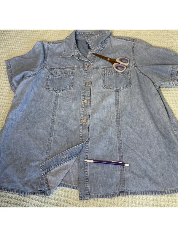 Venezia Jeans Denim Button Down Shirt Women 18 20 Top Blouse 90s Western Cowgirl - Image 4