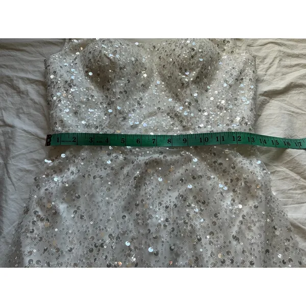 AW Bridal Sleeveless Sequin and Beaded Wedding Dress W6 White/Ivory - Image 8