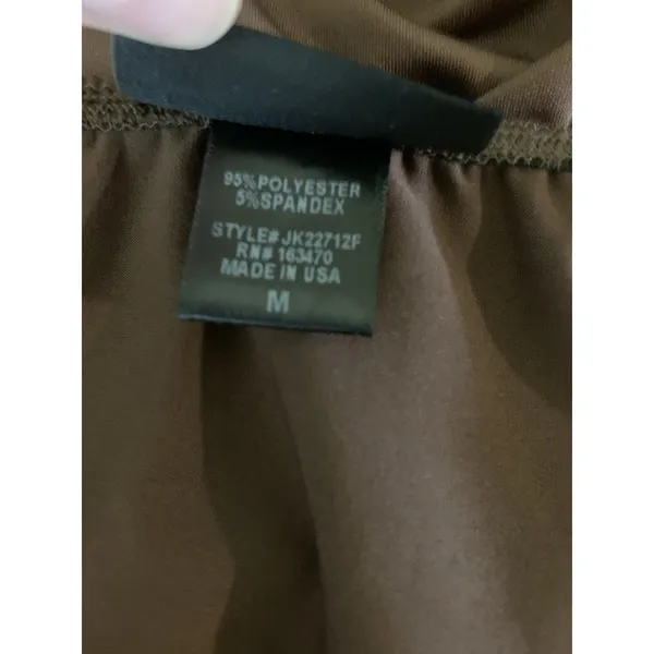 Just Polly Brown Strapless Handkerchief Hem Rosette Y2K Tube Top‎ Medium - Image 6