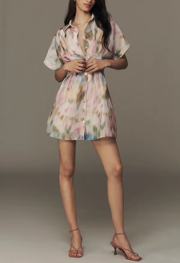Anthropologie The Tobie Organza Mini Shirtdress by Exquise, Size M - Image 4