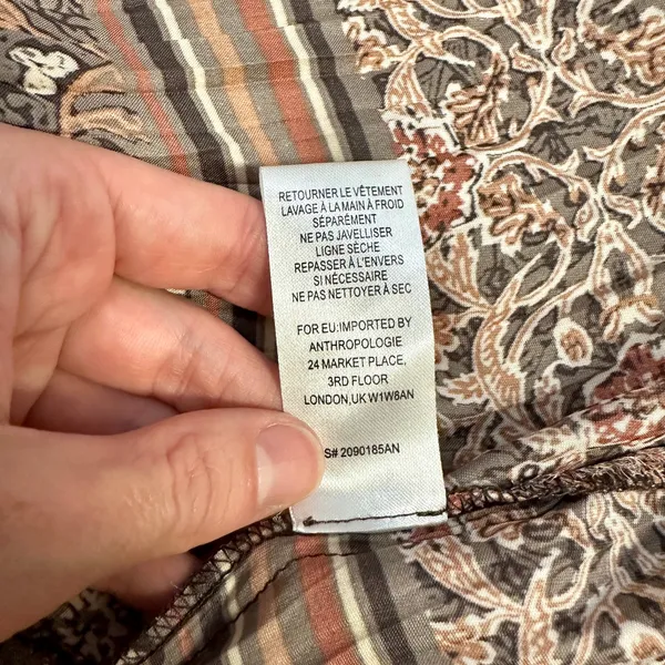 Anthropologie Current Air Alyce Brown Floral Mini Dress - Image 9