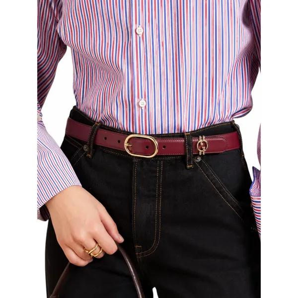 Gucci Interlocking GG Logo Leather Belt Russet Red Size 80cm/ 32in - Image 2