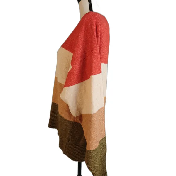 Women's, A New Day, Color Block Sweater, Red/Cream/Tan/Olive, Small - Image 3