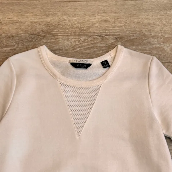 SCOTCH & SODA MAISON‎ SCOTCH cream mesh inset sweatshirt dress size Small S - Image 3