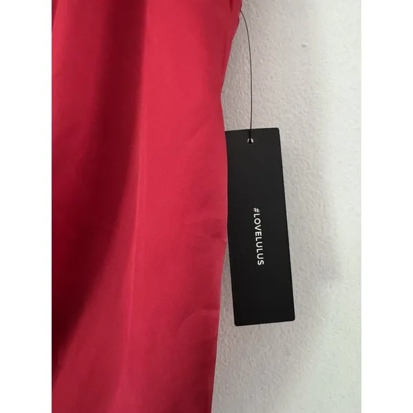 NWT Lulus Prize Winning Red Satin Faux Wrap Bodysuit Size Small - Image 8