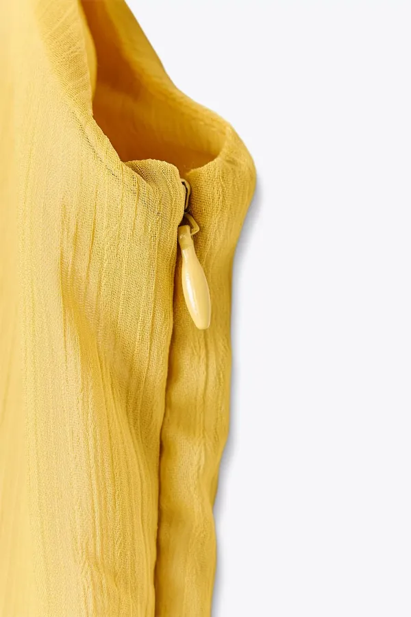 Zara butter mustard Yellow Maxi Dress flowy bohemian midi summer vacation - Image 6