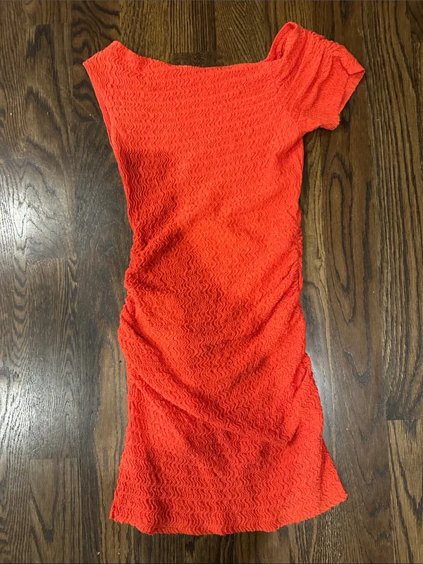 Zara orange Women’s Textured One-Shoulder Dress - Image 2
