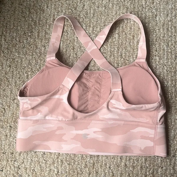 ATHLETA Pink Camo Warrior Longline Sports Bra Size Medium - Image 7