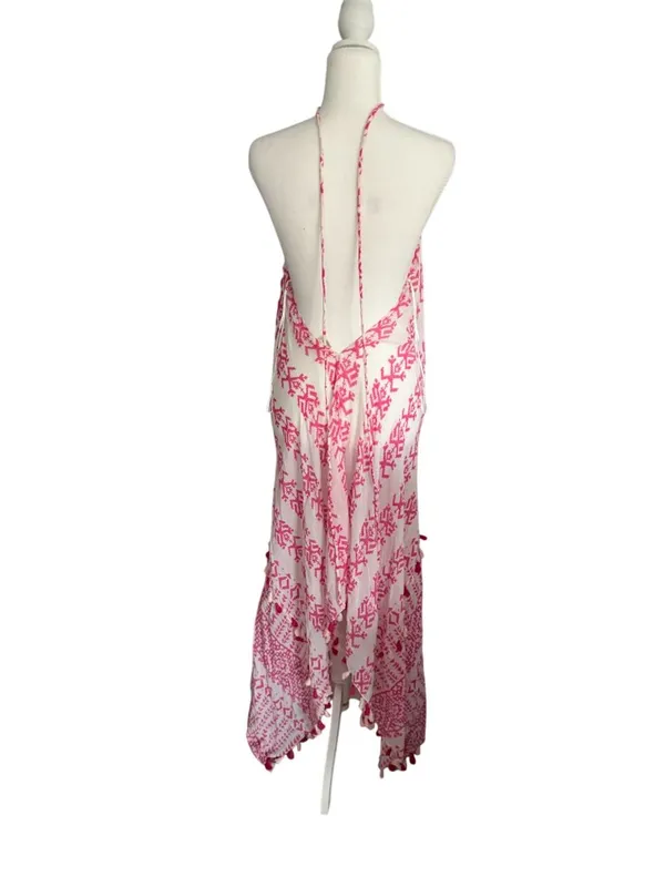 LOVESTITCH Pink White Maxi Dress Size S/M - Image 3
