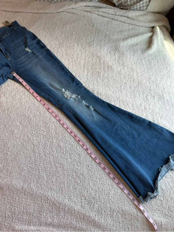 Lucky and Blessed Xtreme Flare Jeans 4 Distressed - Image 4