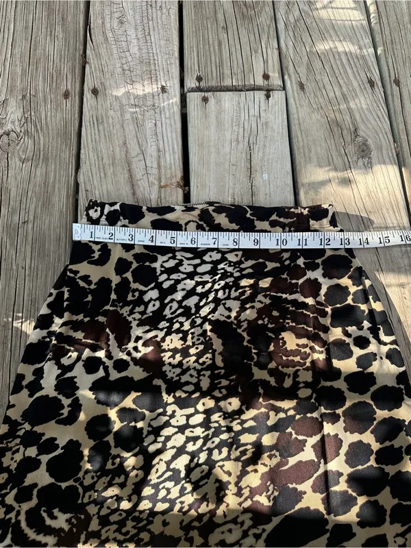 Vtg 90s Chico’s Bengal Animal Print stretchy Maxi Skirt, Size Chico’s 0 (S) - Image 4