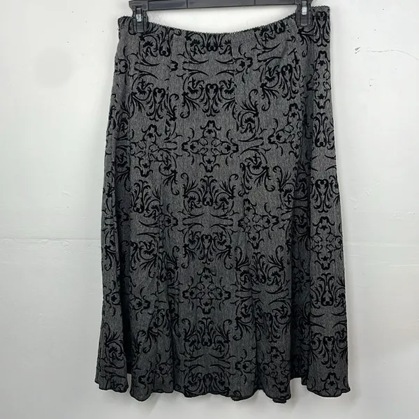 J. Jill Flared Skirt Velvet design side Zipper size 14 - Image 8